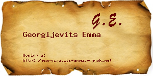 Georgijevits Emma névjegykártya